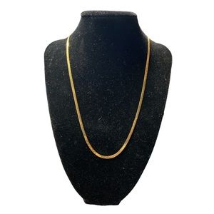 Danecraft 925 Sterling Silver 24K Gold Over SS 20” Herringbone Necklace Chain